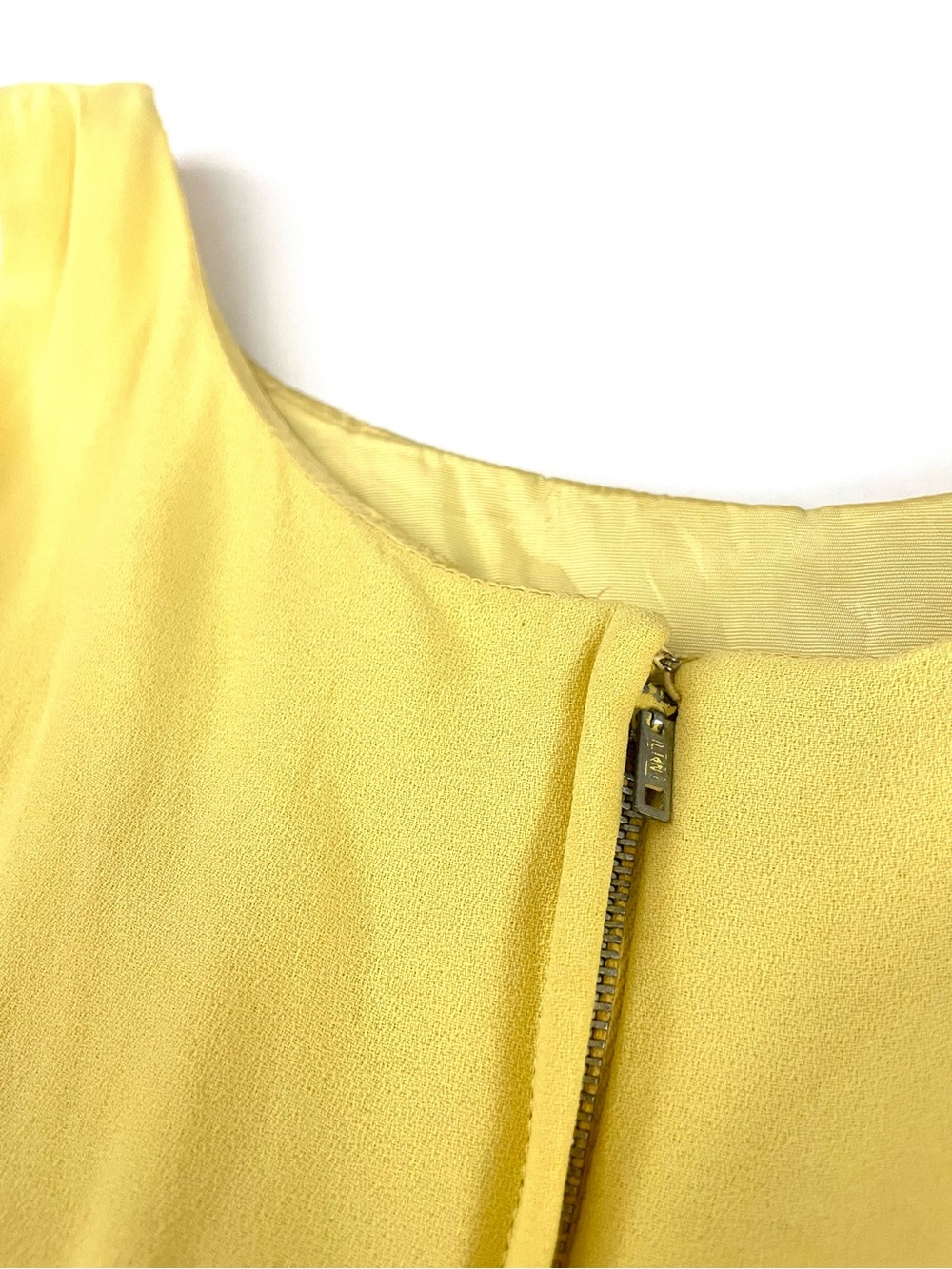 Vintage 60s Lemon Yellow Lace Up Corset Waist Dress Sleeveless Fit & Flare - Picture 7 of 16